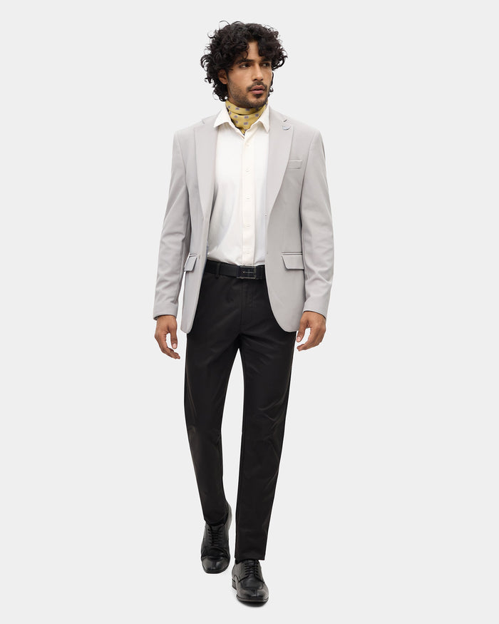 Grey Textured Blazer - Mit