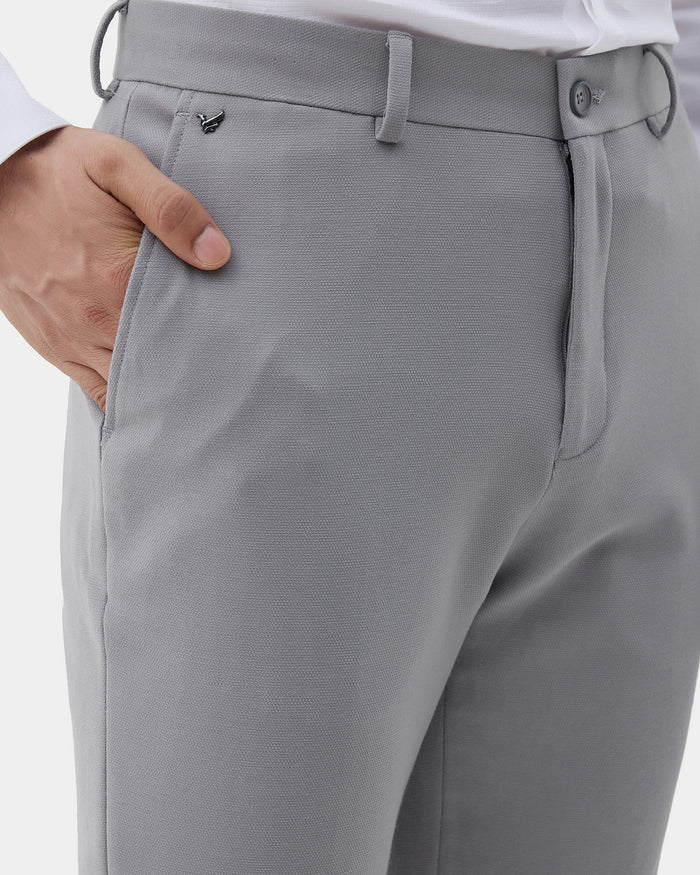 Grey Textured Trouser - Jona