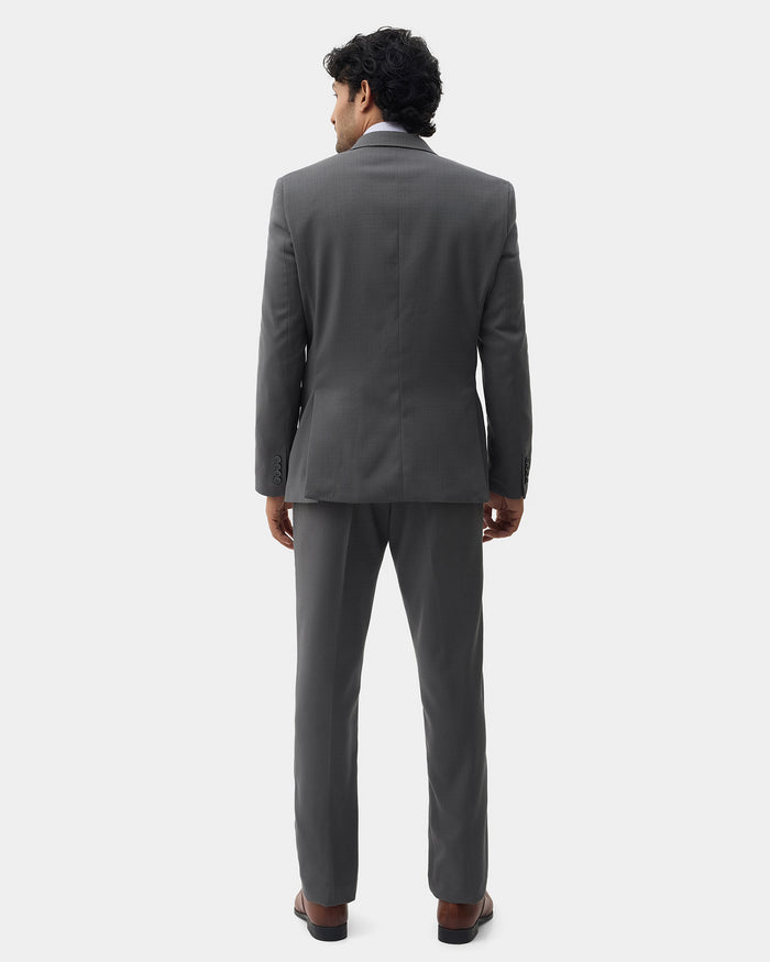 Grey Two Piece Textured Suit - Elvin