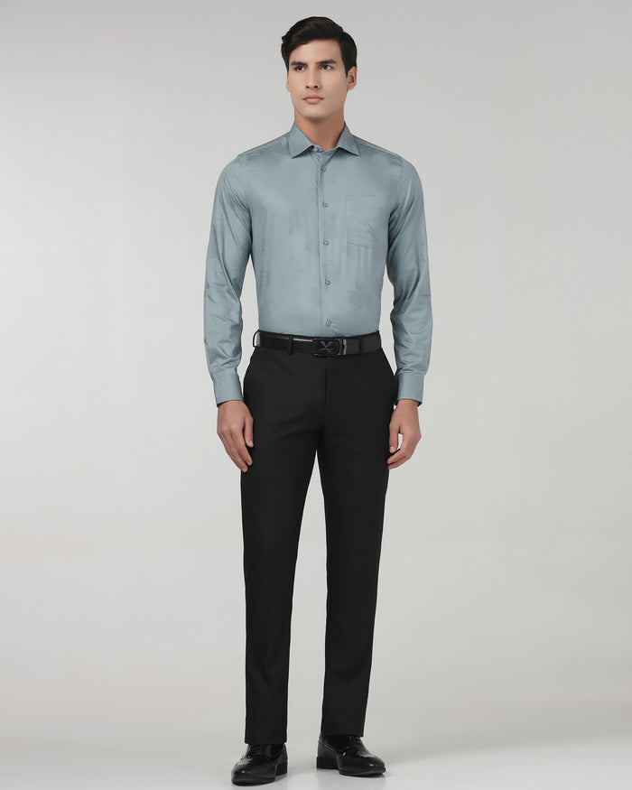 Greyish Blue Jacquard Shirt - Ramen