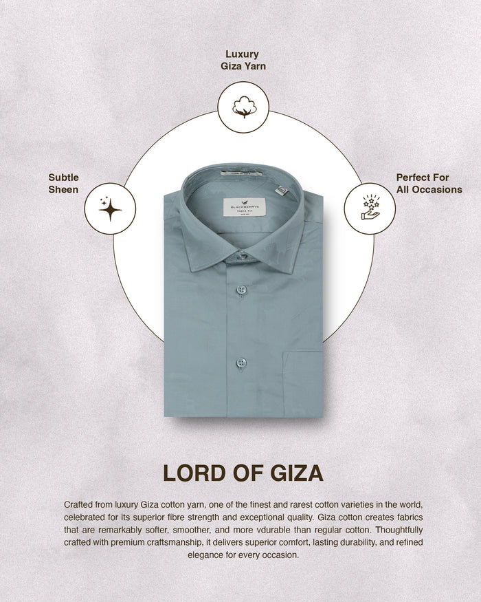 Greyish Blue Jacquard Shirt - Ramen