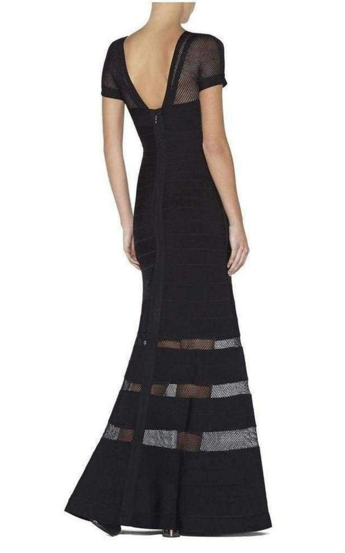 Herve Leger Gweneth Multi Stitch Crochet Detail Gown - Runway Catalog