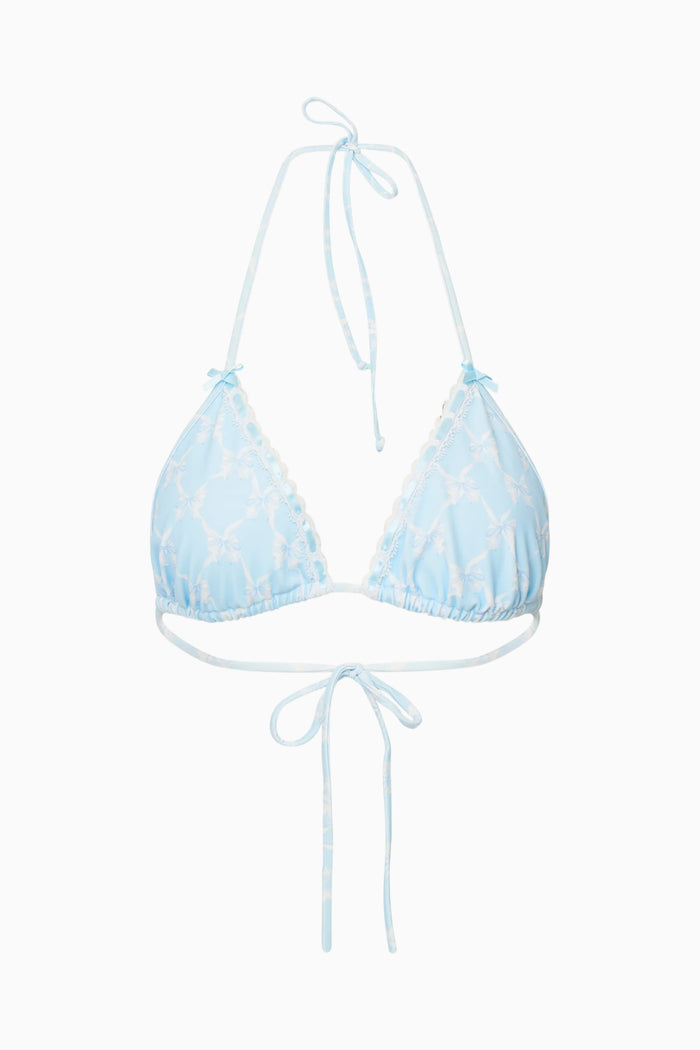 Harbor Chantilly Lace-Trimmed Bikini - CHILLED BLUE