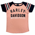 Harley-Davidson® Girls' H-D Raglan Short Sleeve Tee - Pink