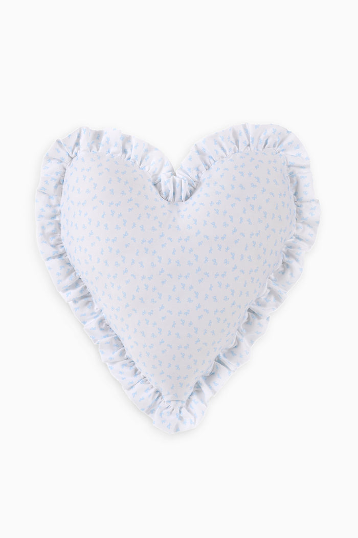 Heart Shape Ruffle Pillow - SKY