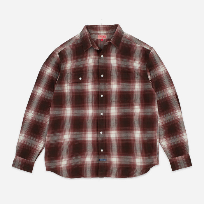 HERITAGE CHECK WORKSHIRT - BROWN/MAROON PLAID