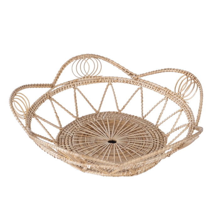 Hua Hin Lotus Basket in Natural Rattan