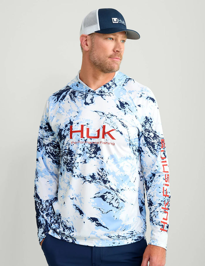 HUK MENS PURSUIT MOSSY OAK PRINTED HOODIE