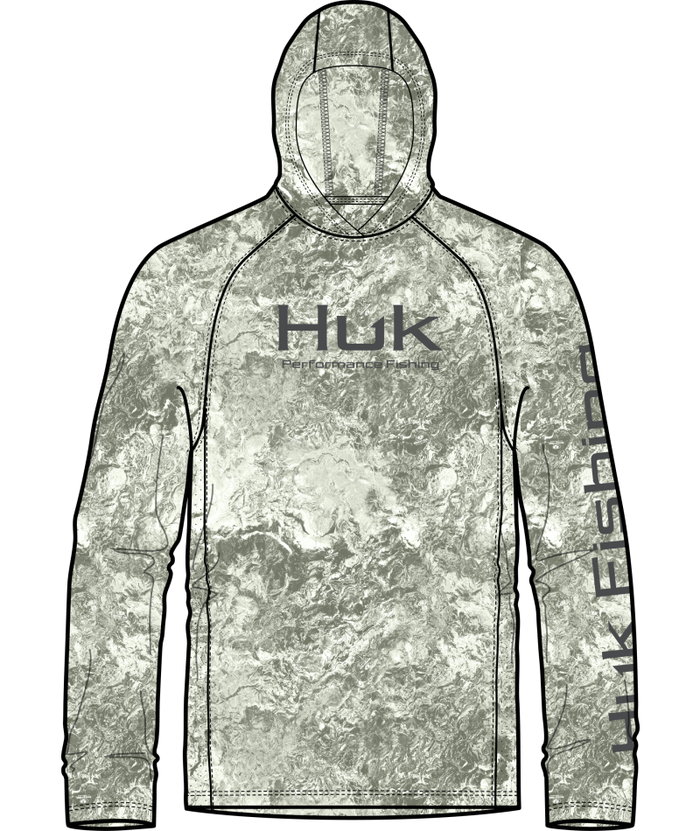 HUK MENS PURSUIT MOSSY OAK PRINTED HOODIE