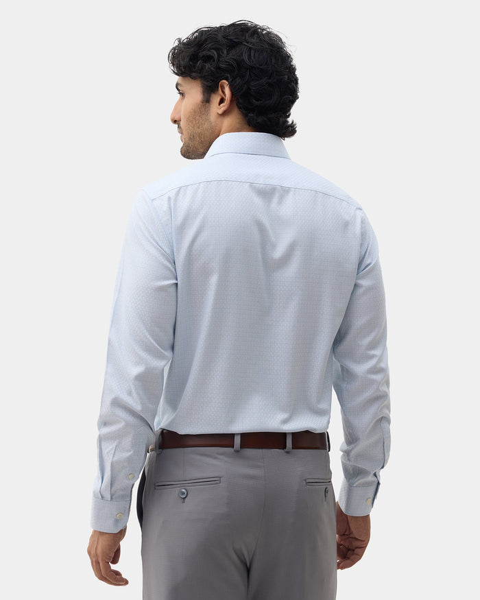 Ice Blue Non Iron Textured Shirt - Elon