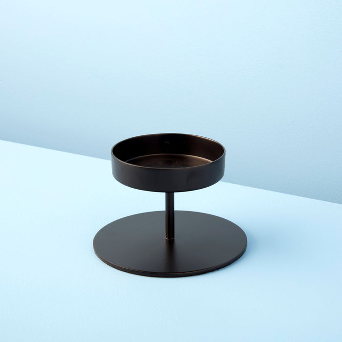 Kent Black Pillar Candle Holder, Short