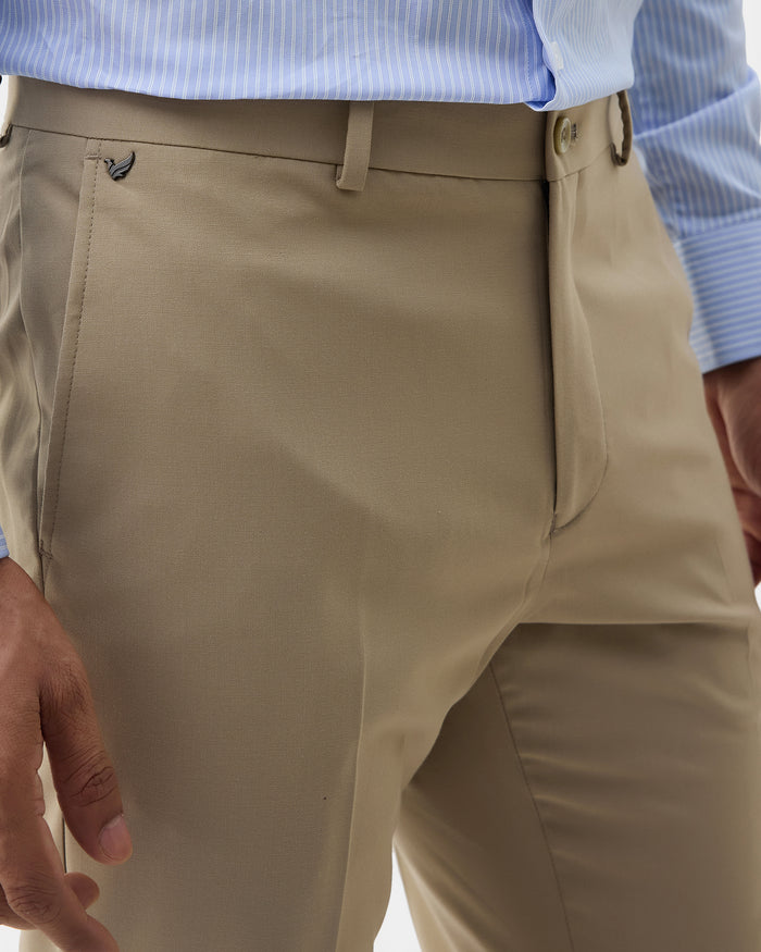Khaki Solid Trouser - Tudor
