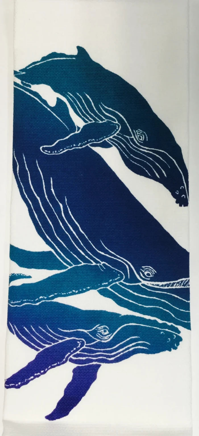 humpback whale kitchen towel