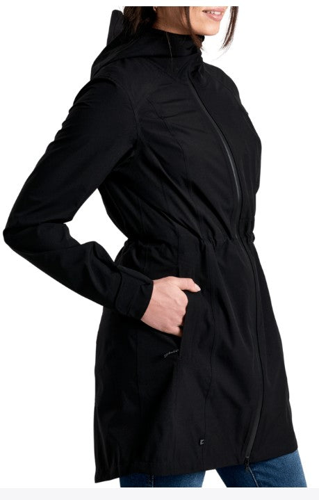 KUHL WOMENS STRETCH VOYAGR TRENCH RAIN JACKET