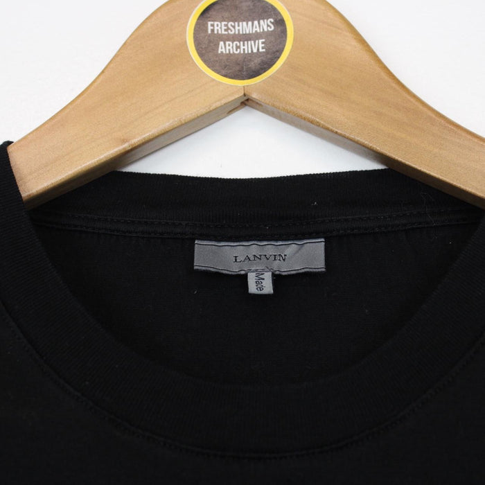 Lanvin Black and White Hidden Logo Print Short Sleeve T-Shirt