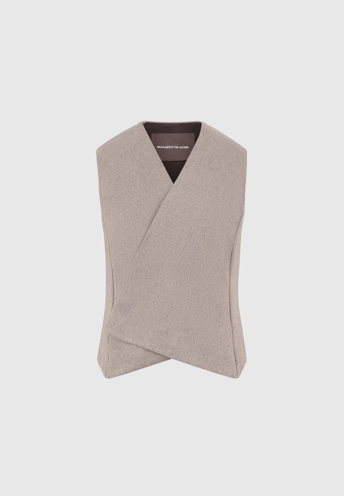laurence-textured-tailored-wrap-waistcoat-taupe