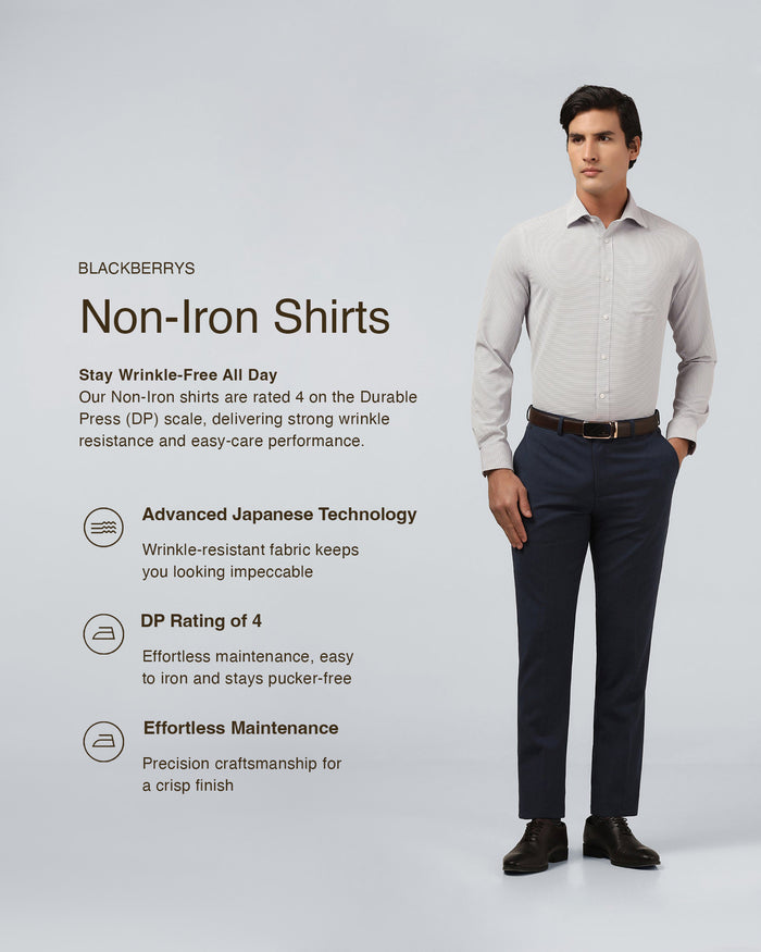 Lavender Non Iron Textured Shirt - Rise E