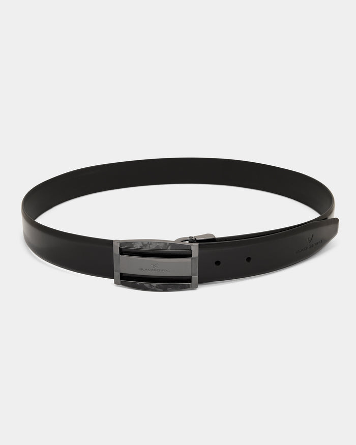 Leather Black Solid Belt - Alnoite