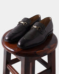 Leather Brown Solid Slip On Shoes - Argent