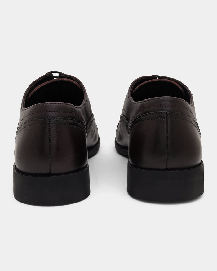Leather Burgandy Solid Oxford Shoes- Antelope