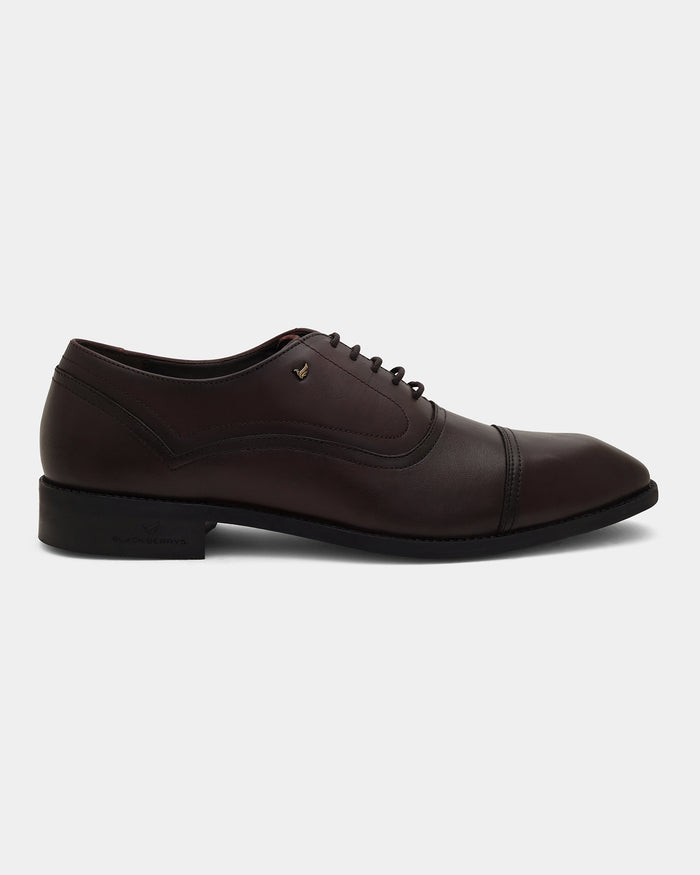 Leather Burgandy Solid Oxford Shoes- Antelope