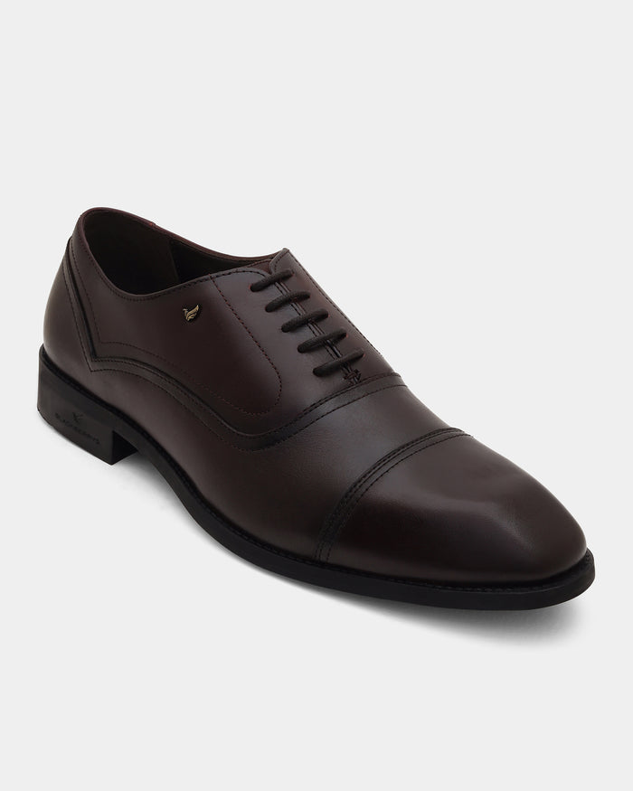 Leather Burgandy Solid Oxford Shoes- Antelope