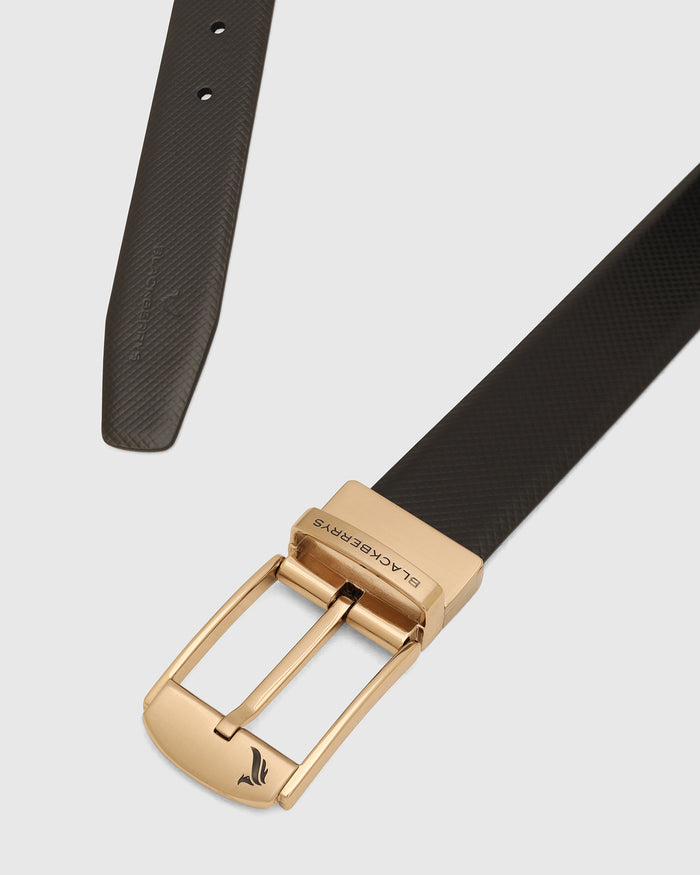 Leather Reversible Black & Brown Solid Belt - Wendoline