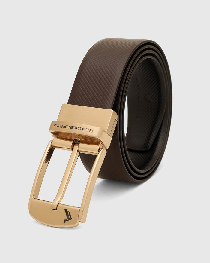Leather Reversible Black & Brown Solid Belt - Wendoline