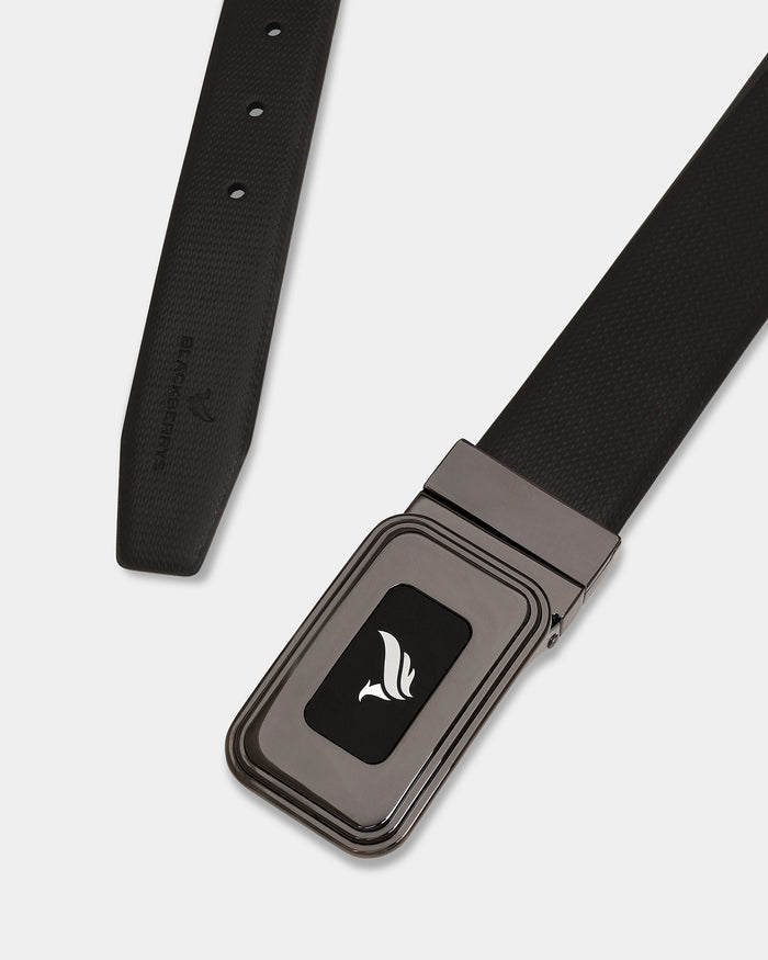 Leather Reversible Black & Brown Textured Belt - Apollo