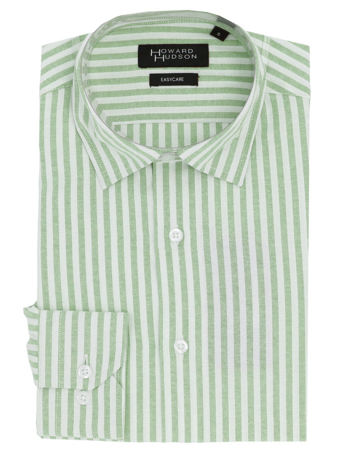 Liberty Casual Green Striped Summer Shirt