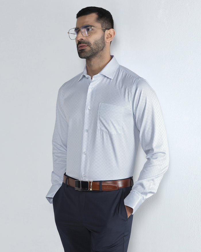 Light Blue Unwrinkle Textured Shirt - Easton