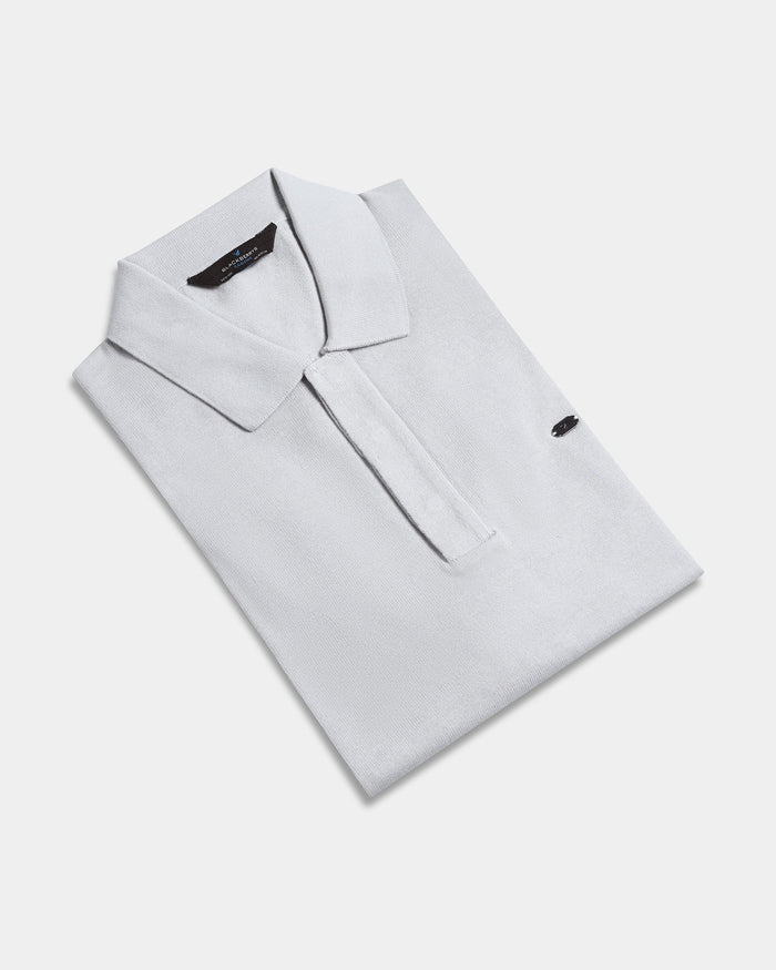Light Grey Solid Polo - Thomas