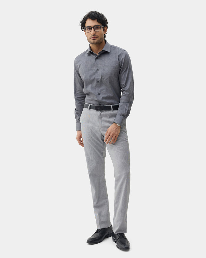 Light Grey Solid Trouser - Andre