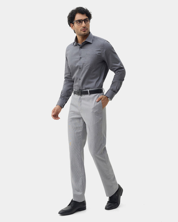 Light Grey Solid Trouser - Andre