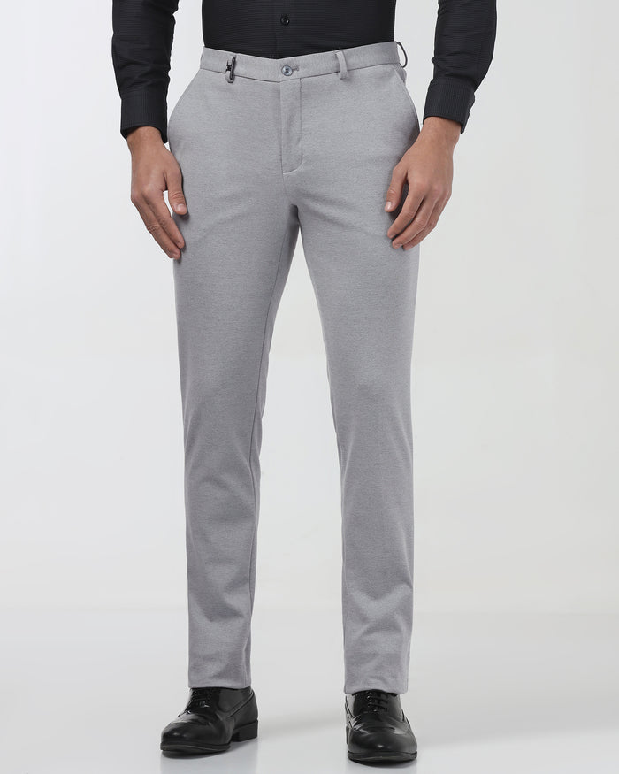 Light Grey Textured Trouser - Jay