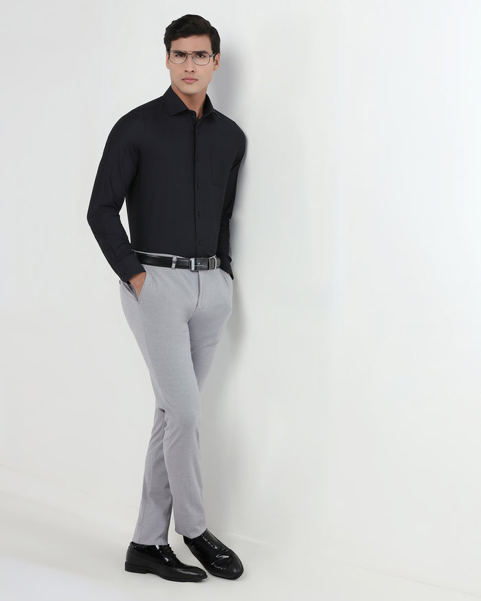 Light Grey Textured Trouser - Jay