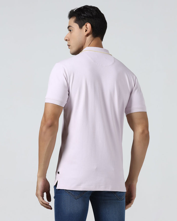 Light Purple Solid Polo - Aesun