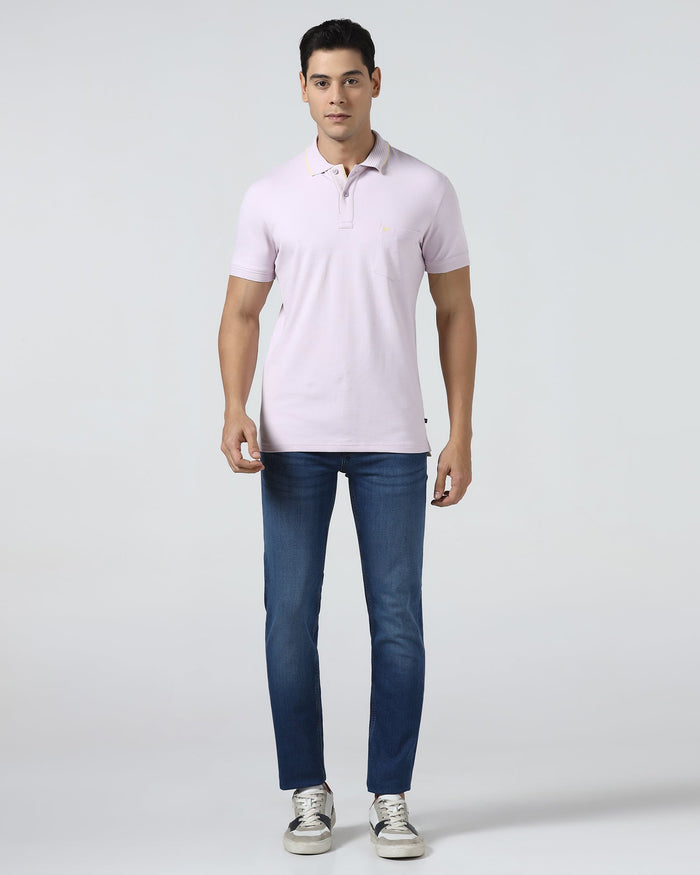 Light Purple Solid Polo - Aesun