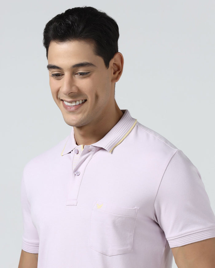 Light Purple Solid Polo - Aesun