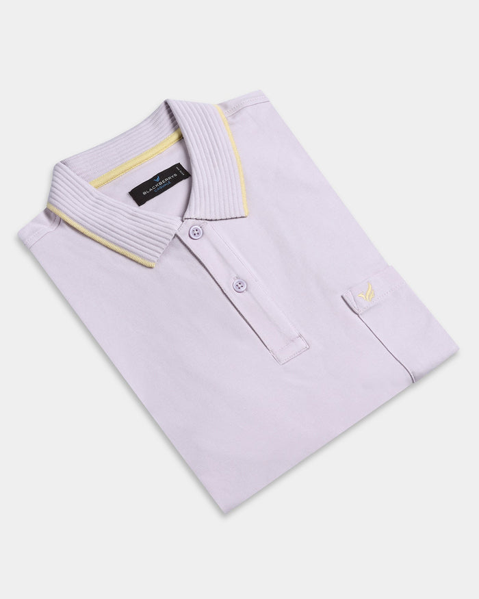 Light Purple Solid Polo - Aesun