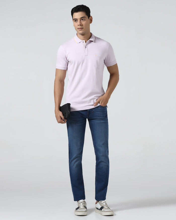 Light Purple Solid Polo - Aesun