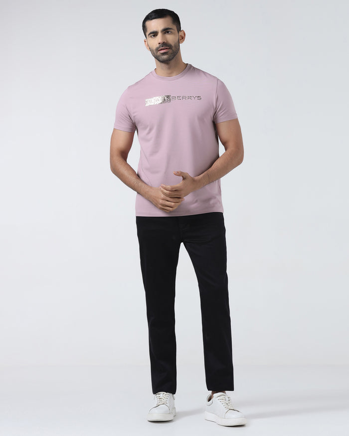 Lilac Crew Neck Printed T-Shirt - Petunia
