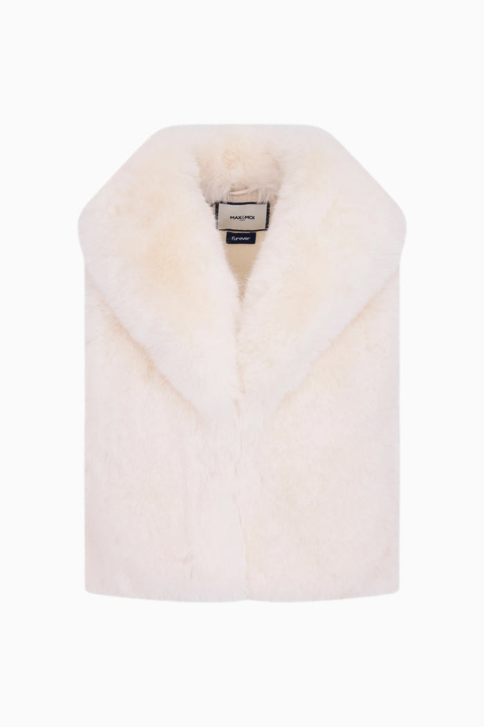 White fur vest on a white background