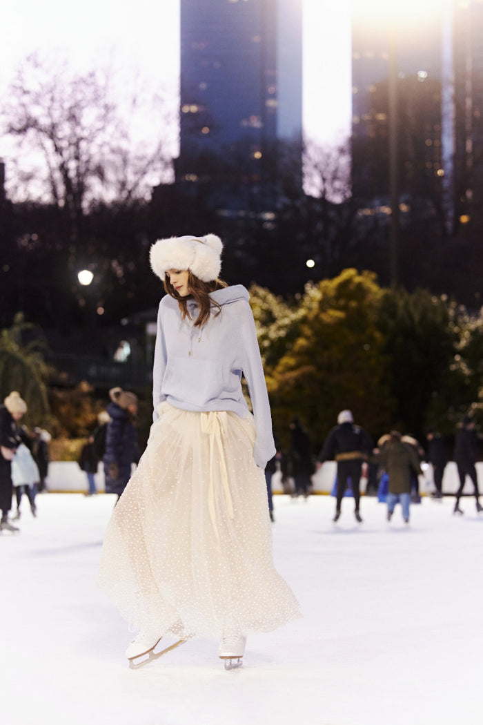 LoveShackFancy x MAX&MOI Wool-Cashmere Faux Fur Hoodie