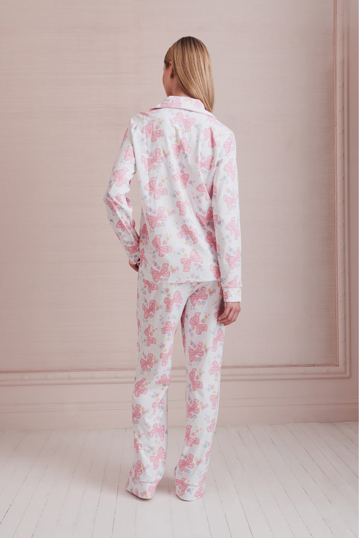 LoveShackFancy x Roller Rabbit Doily Beux Women's Long Sleeve Polo Pajama Set