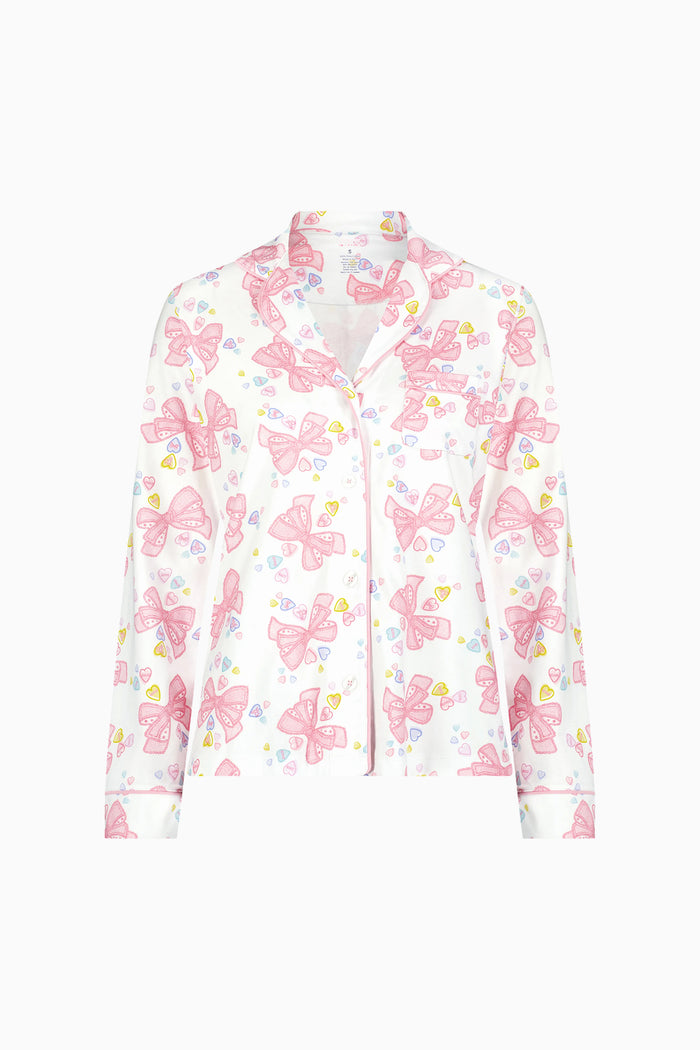 LoveShackFancy x Roller Rabbit Doily Beux Women's Long Sleeve Polo Pajama Set