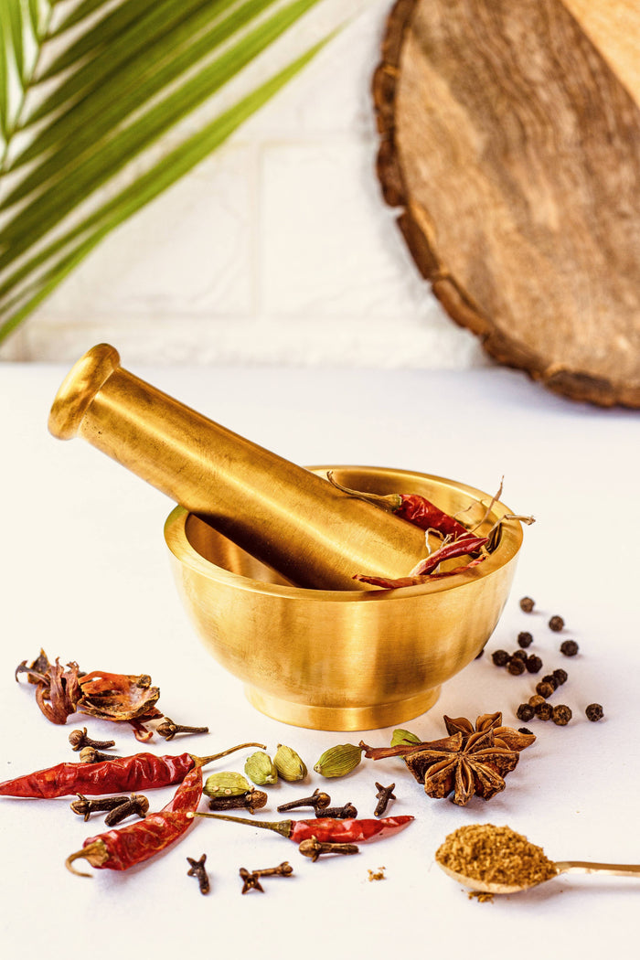 Luxury Brass Mortar & Pestle