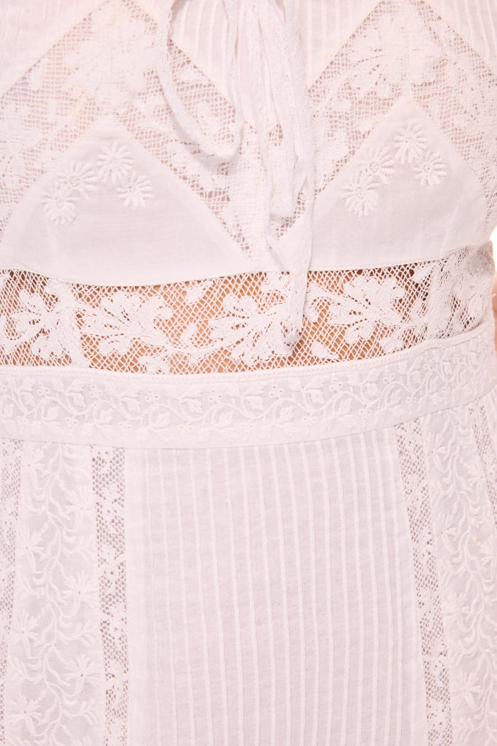 Maera Cotton Lace-Trimmed Mini Dress