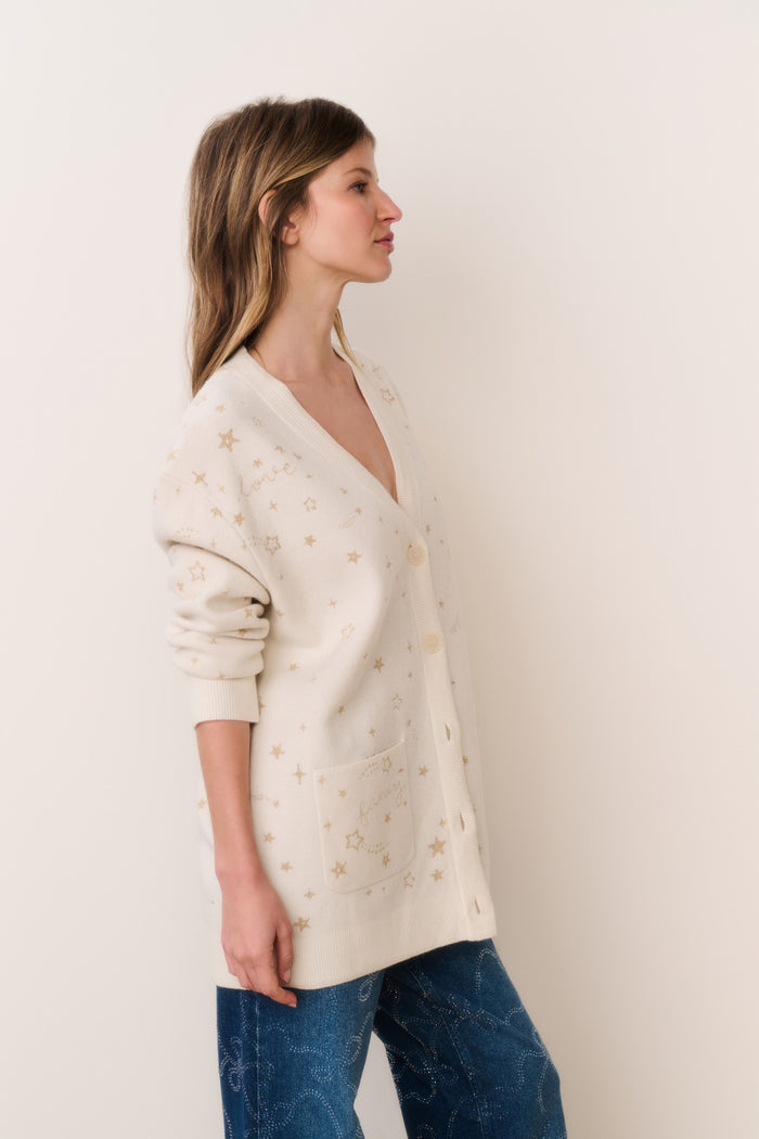 Mar Wool Celestial Jacquard Cardigan