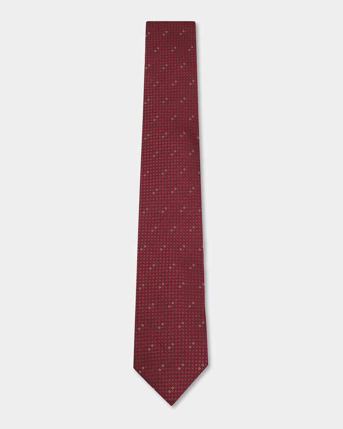 Maroon Silk Jacquard Tie - Alde